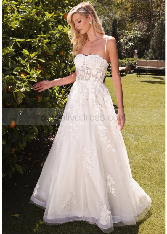 Ivory Lace Tulle Fairytale Wedding Dress